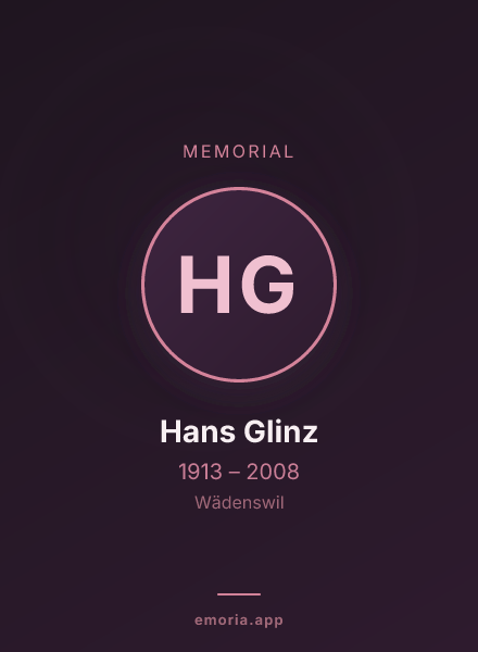 Memorial portrait of Hans Glinz