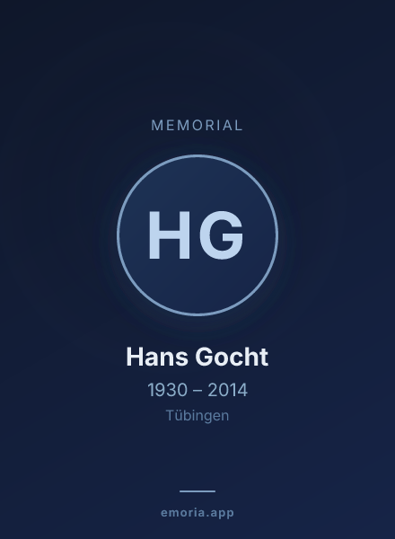 Memorial portrait of Hans Gocht