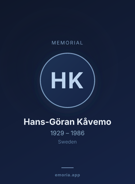 Memorial portrait of Hans-Göran Kåvemo