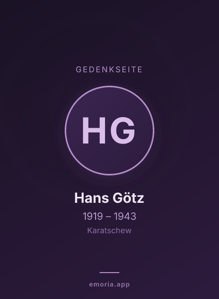 Gedenkportrait von Hans Götz