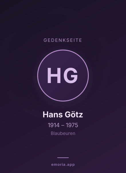Gedenkportrait von Hans Götz