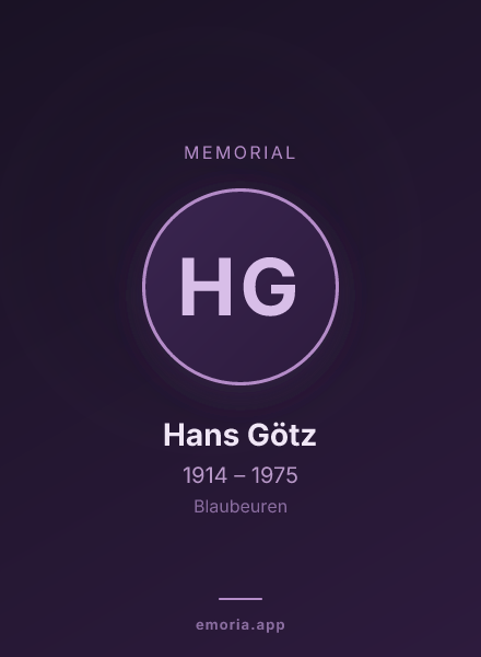 Memorial portrait of Hans Götz