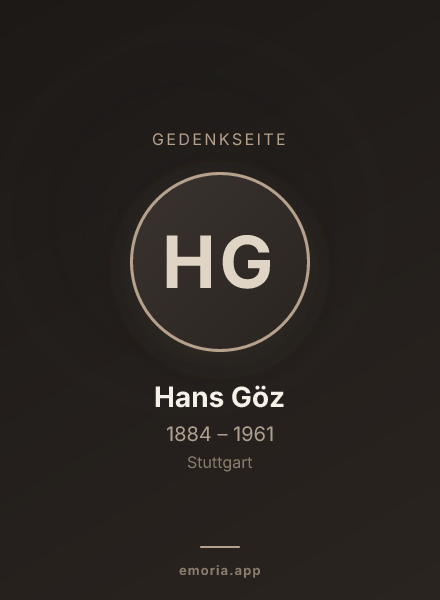 Gedenkportrait von Hans Göz