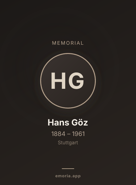 Memorial portrait of Hans Göz