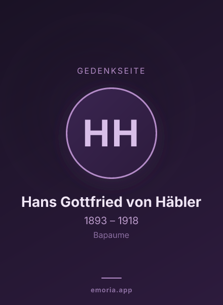 Gedenkportrait von Hans Gottfried von Häbler