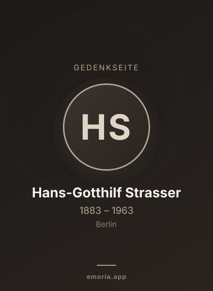 Gedenkportrait von Hans-Gotthilf Strasser