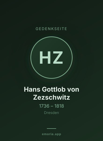 Gedenkportrait von Hans Gottlob von Zezschwitz