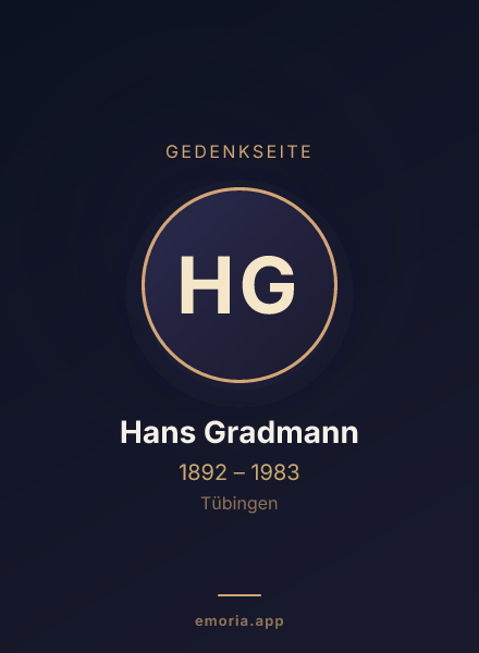 Gedenkportrait von Hans Gradmann