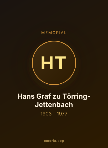 Memorial portrait of Hans Graf zu Törring-Jettenbach