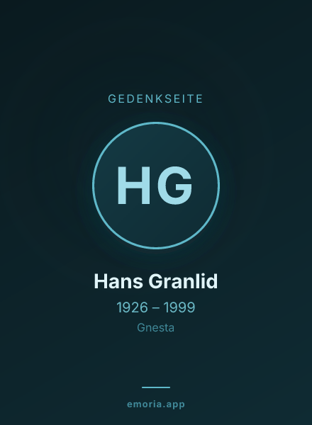 Gedenkportrait von Hans Granlid
