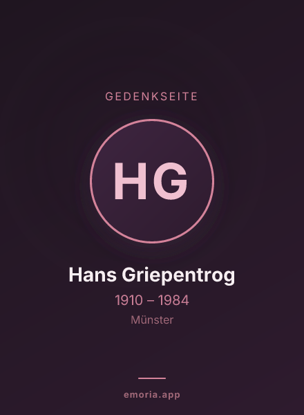 Gedenkportrait von Hans Griepentrog