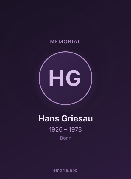 Memorial portrait of Hans Griesau