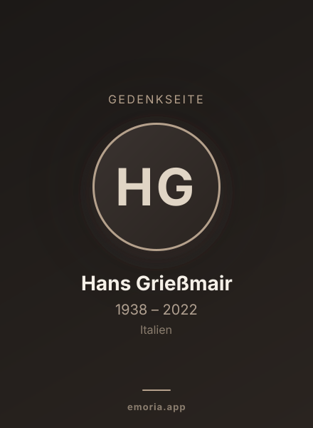 Gedenkportrait von Hans Grießmair