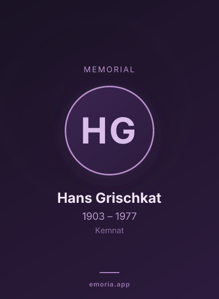Memorial portrait of Hans Grischkat