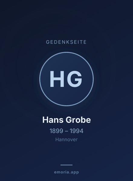 Gedenkportrait von Hans Grobe