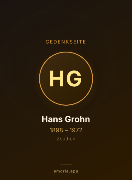 Gedenkportrait von Hans Grohn