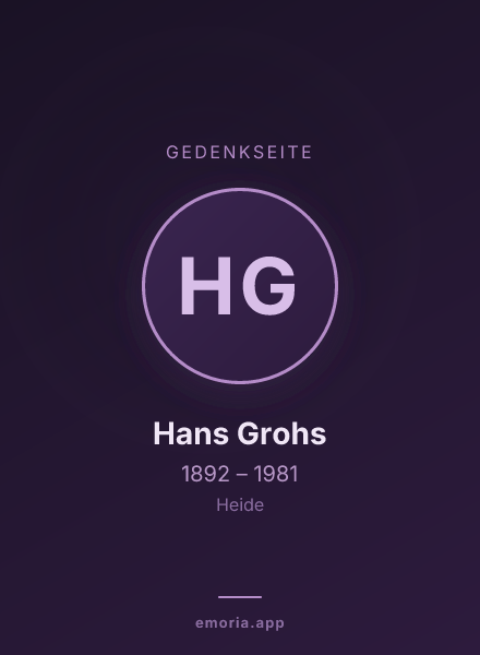 Gedenkportrait von Hans Grohs