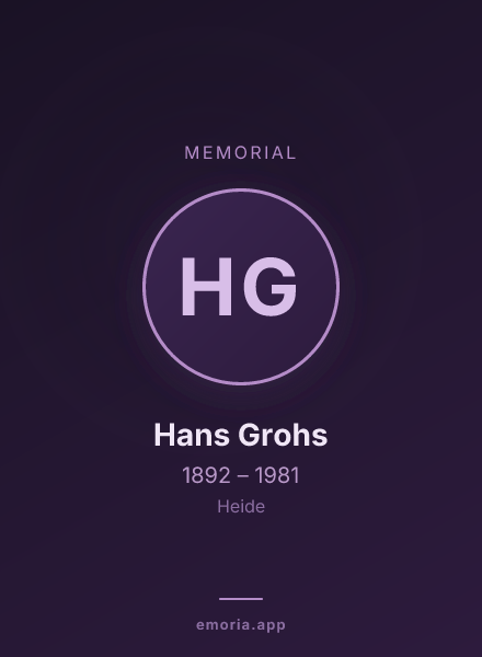 Memorial portrait of Hans Grohs
