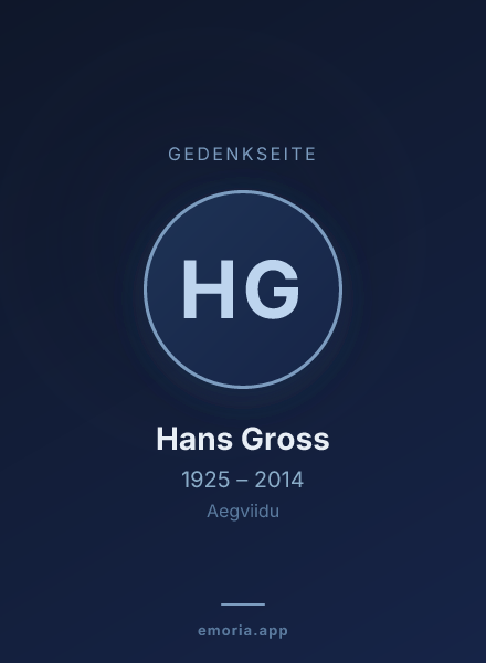 Gedenkportrait von Hans Gross