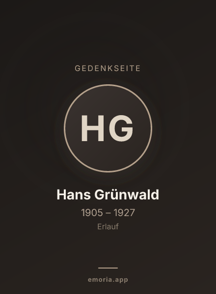 Gedenkportrait von Hans Grünwald