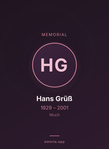 Memorial portrait of Hans Grüß