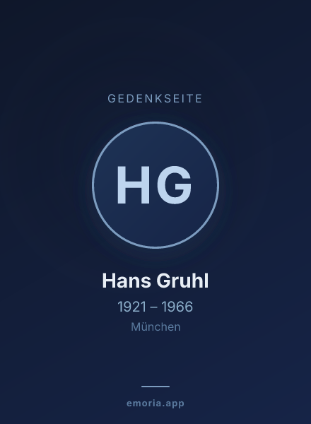 Gedenkportrait von Hans Gruhl