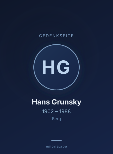 Gedenkportrait von Hans Grunsky