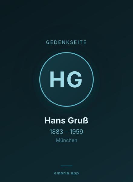 Gedenkportrait von Hans Gruß