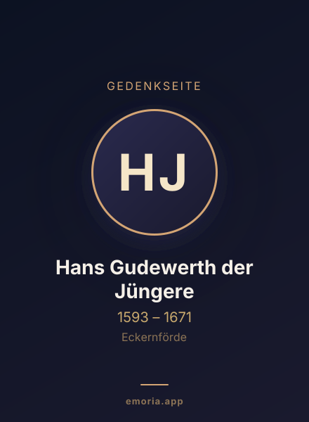 Gedenkportrait von Hans Gudewerth der Jüngere