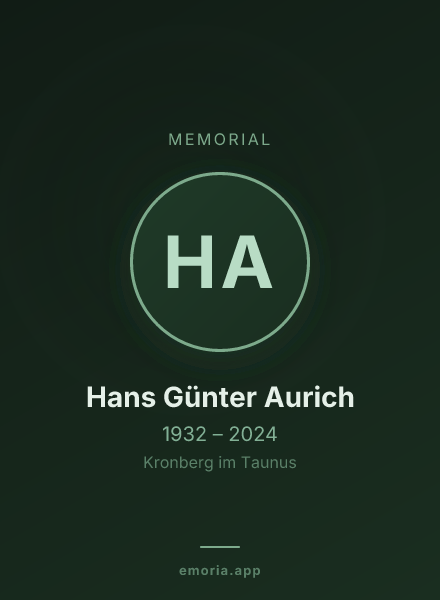 Memorial portrait of Hans Günter Aurich