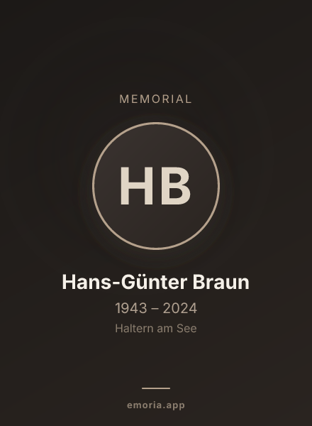 Memorial portrait of Hans-Günter Braun