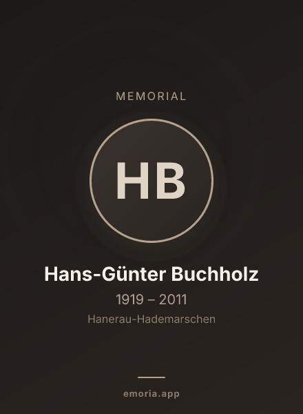 Memorial portrait of Hans-Günter Buchholz