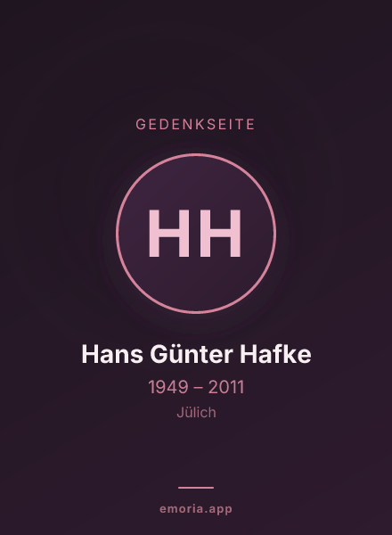 Gedenkportrait von Hans Günter Hafke