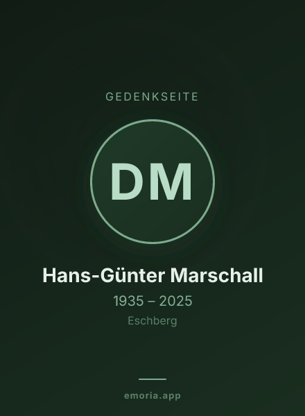 Gedenkportrait von Dr. Hans-Günter Marschall