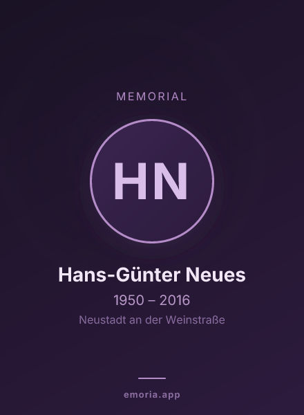 Memorial portrait of Hans-Günter Neues