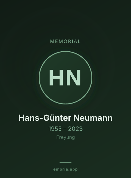 Memorial portrait of Hans-Günter Neumann