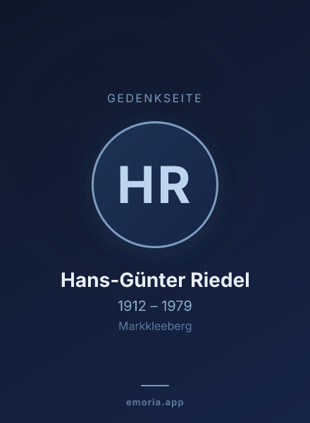 Gedenkportrait von Hans-Günter Riedel
