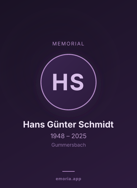 Memorial portrait of Hans Günter Schmidt