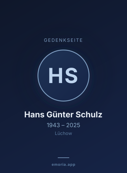 Gedenkportrait von Hans Günter Schulz
