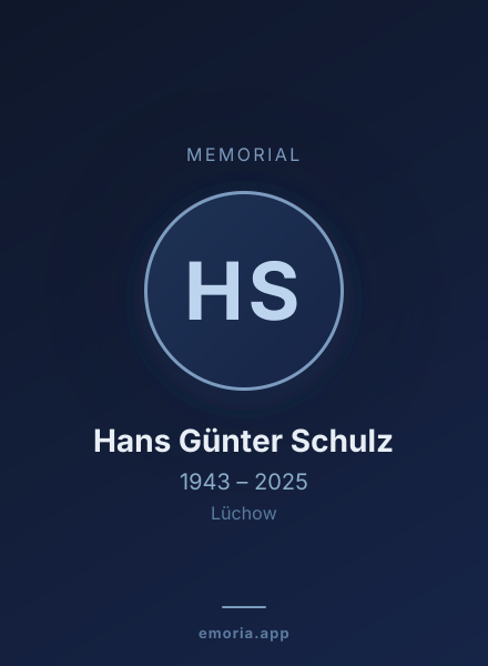 Memorial portrait of Hans Günter Schulz