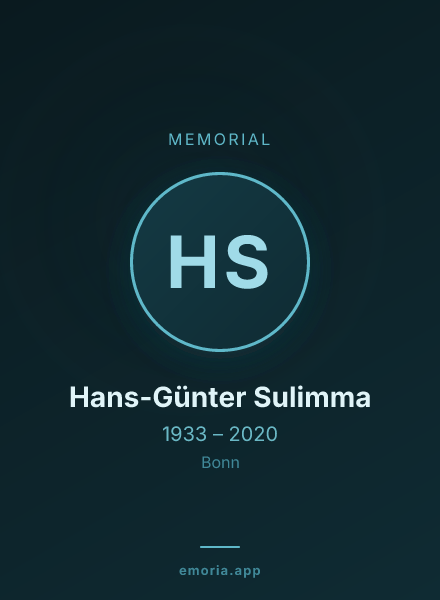 Memorial portrait of Hans-Günter Sulimma