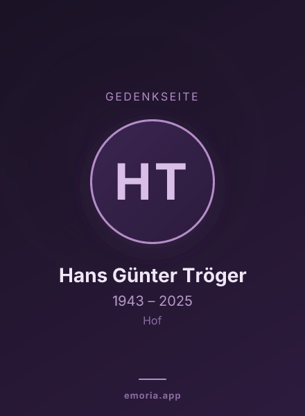 Gedenkportrait von Hans Günter Tröger