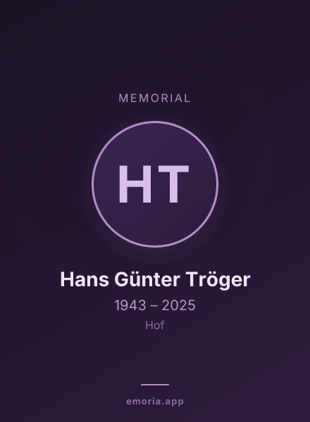 Memorial portrait of Hans Günter Tröger
