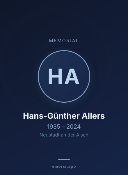 Memorial portrait of Hans-Günther Allers