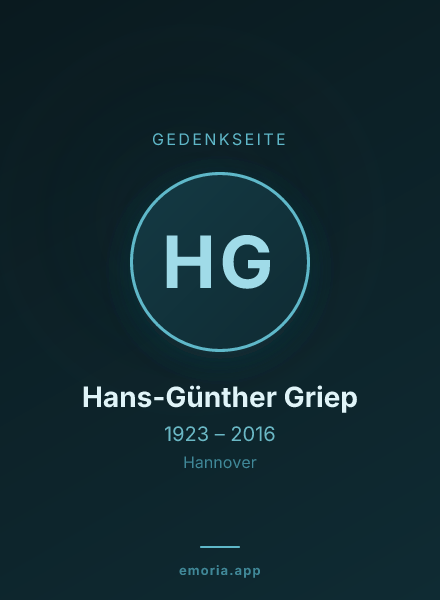 Gedenkportrait von Hans-Günther Griep