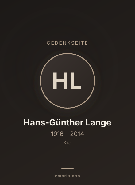 Gedenkportrait von Hans-Günther Lange