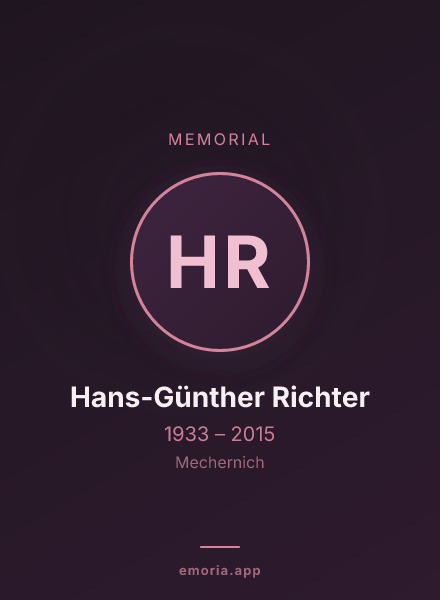 Memorial portrait of Hans-Günther Richter