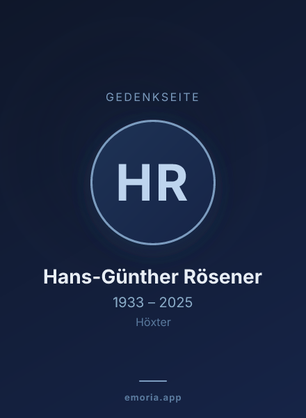 Gedenkportrait von Hans-Günther Rösener