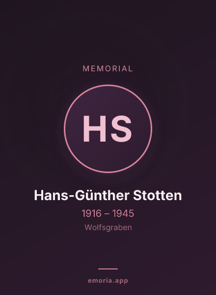 Memorial portrait of Hans-Günther Stotten