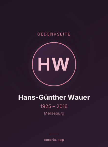 Gedenkportrait von Hans-Günther Wauer